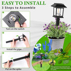 Solar Lights Outdoor,12 Pack 3000K Waterproof Auto On/Off Solar Pathway Lights For Your Garden, Landscape, Path, Yard, Patio, Driveway,Walkway Decor