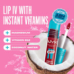 NYX PROFESSIONAL MAKEUP Lip IV Hydrating Glossy Lip Stain, Long-Lasting, Tinted, Vegan Formula with 12 HR Hydration - Cherry Drenched (Red)