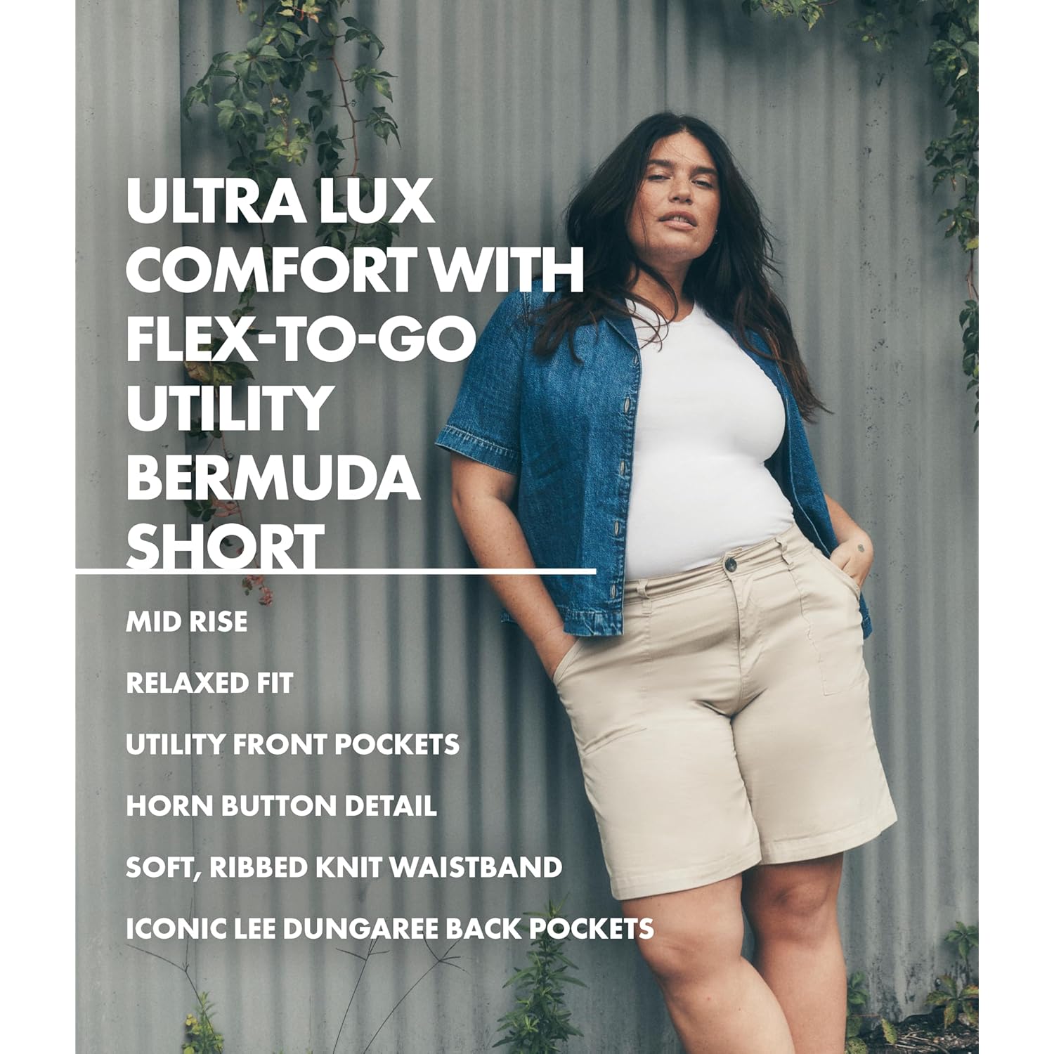 Women's Plus Size Ultra Lux Comfort with Flex-to-go Utility Bermuda Short