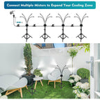Standing Misters For Outside Patio – 3.6 Ft Adjustable Height Stand Misting System For Outdoor Cooling, Portable Water Mister For Mist Playing, Backyard, Porch & Sprinkler (Black)