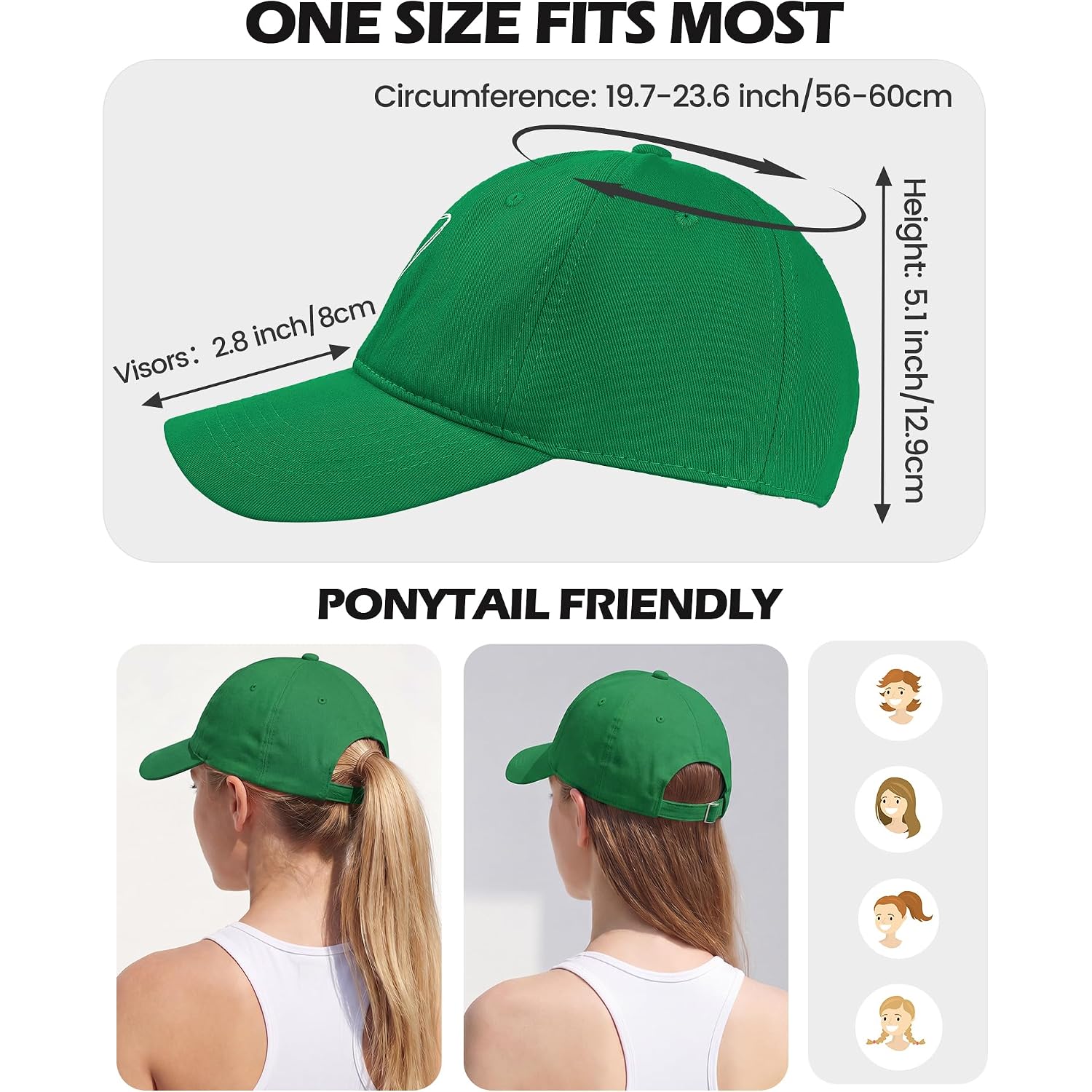 American Trends Womens Baseball Caps Cute Heart Dad Hat, Adjustable Cotton Unisex Cap For Workout, Golf & Everyday Wear
