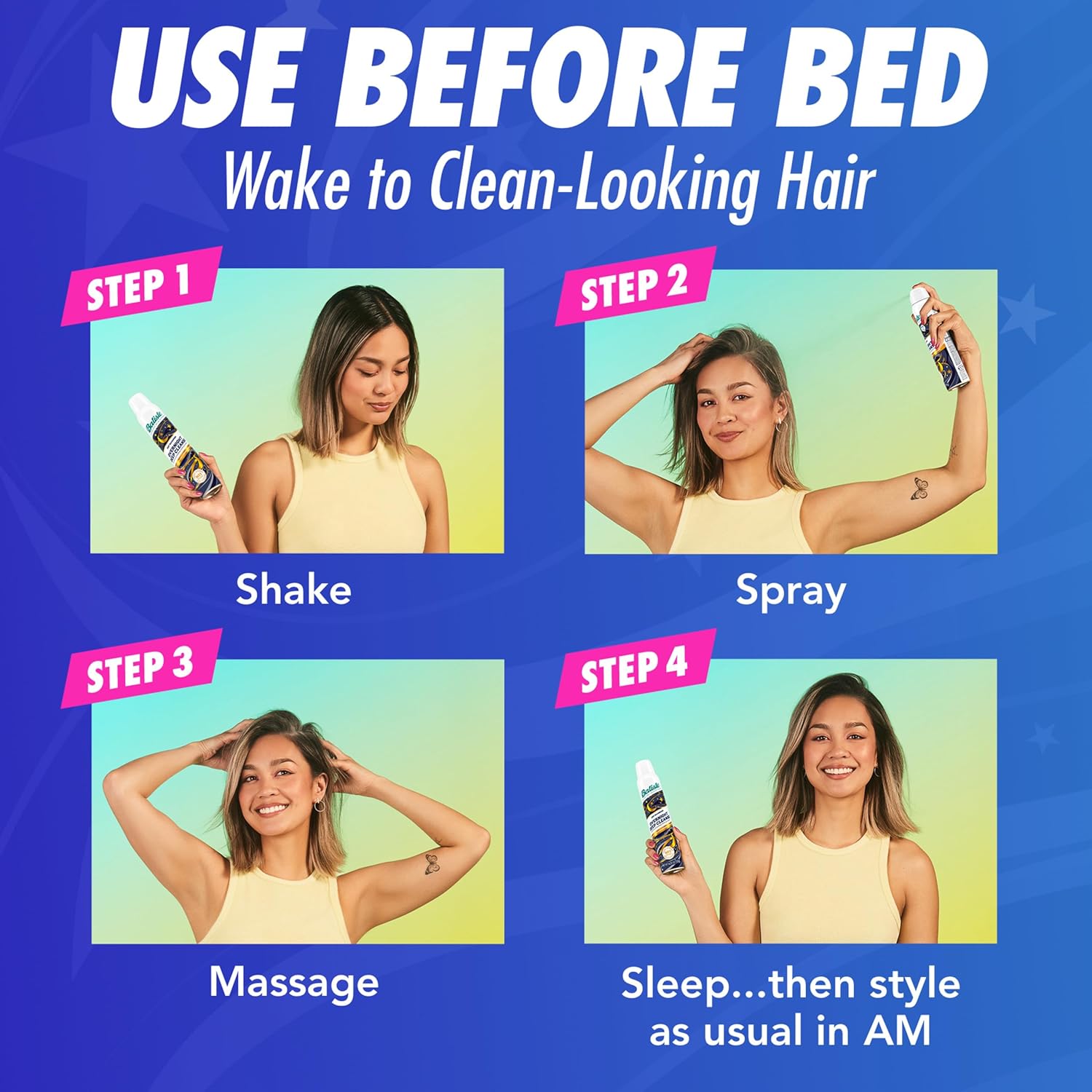 Batiste Overnight Deep Cleanse Dry Shampoo, Wake up to Beautiful Hair by Preventing Oil Build-up, 3.81 oz