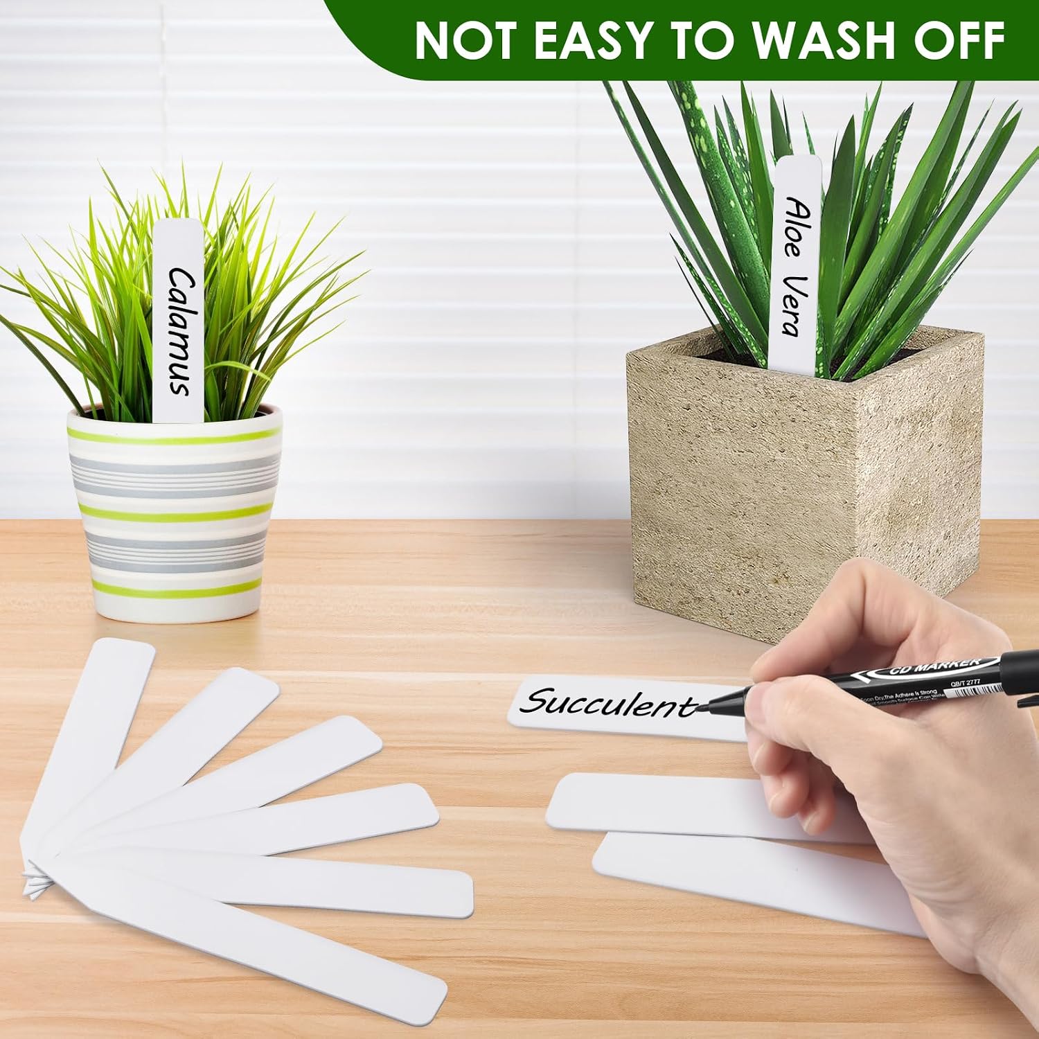 Plant Labels, Outdoor Waterproof Garden Markers, Plastic Nursery Seed Plant Tags With Bonus A Permanent Marking Pen, Gardening Gifts For Women Men 120Pcs Darfukei