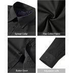 J.Ver Men'S Dress Shirts Stretch Stain Shield Long Sleeve Solid Formal Shirt Business Casual Button Down Shirts