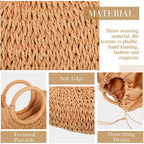 Frienda Straw Tote Bag Summer Beach Bag Handmade Straw Rattan Woven Handbag For Women Travel