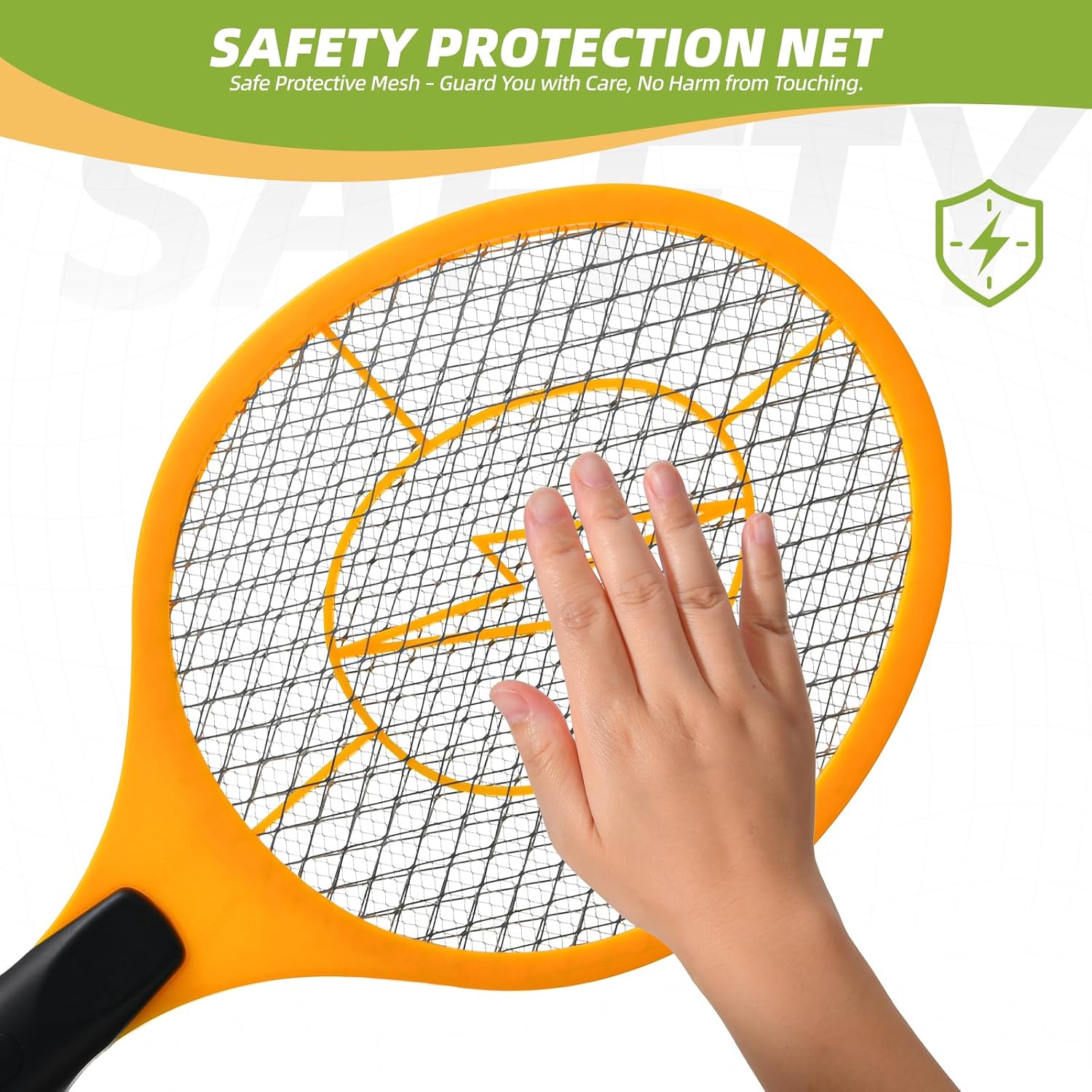 Jazb Electric Fly Swatter, Pack Of 3 Bug Zapper, Fly Zapper, Handheld Powerful 3000V Zapper Racket For Indoor, Mosquito & Flies - Racket Catcher With 3-Layer Safety Mesh