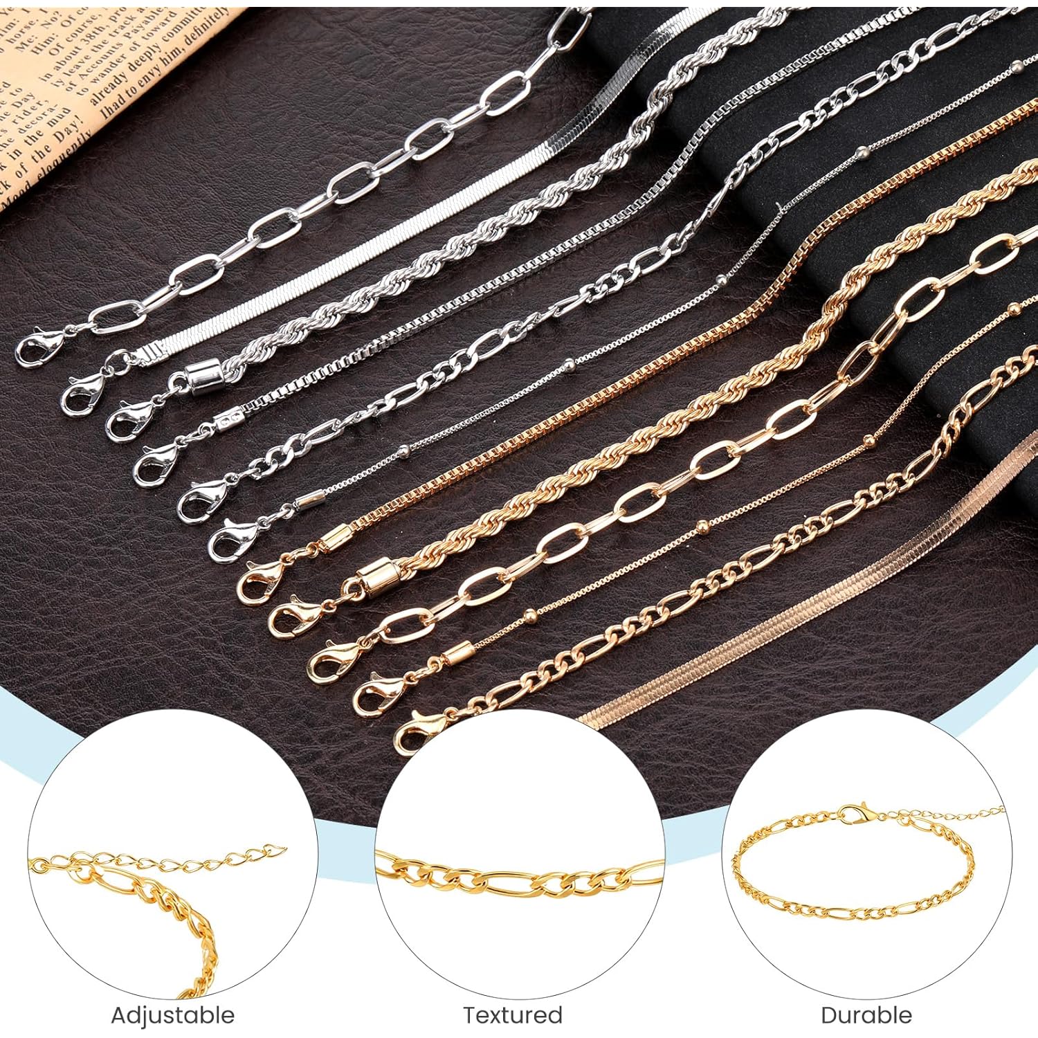 Gold Silver Ankle Bracelets for Women 12 Pcs Cuban Anklet Link Chain Set Multi-layered Wear Boho Bracelet Set Summer Beach Jewelry Accessories