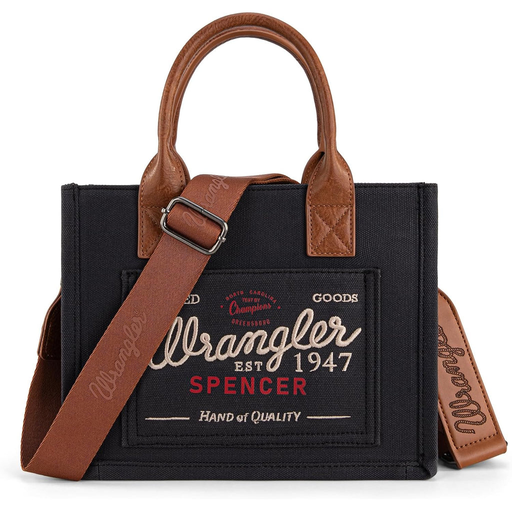 Montana West Wrangler Tote Bag For Women Retro Canvas Top Handle Purses And Handbags