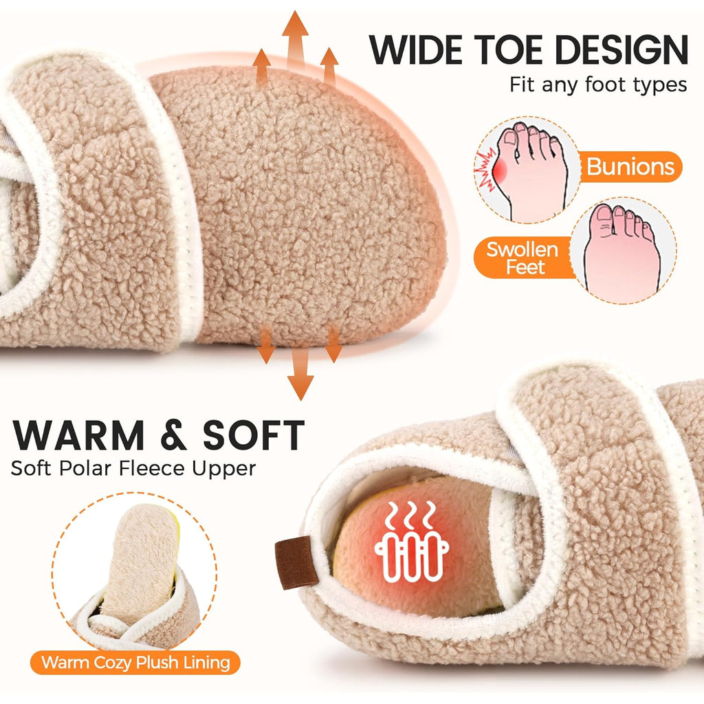 House Slippers for Women Men Slip on Indoor Barefoot Slippers Socks Cozy Fuzzy House Shoes Rubber Sole