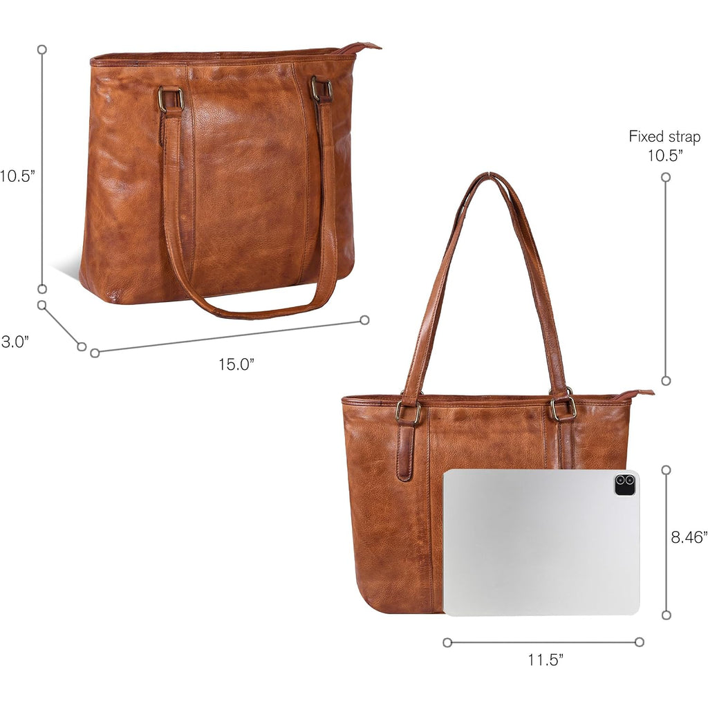 Leather Purse For Women - Real Leather Tote For Women - Ladies Shoulder Handbag For Work, Travel, Casual Use