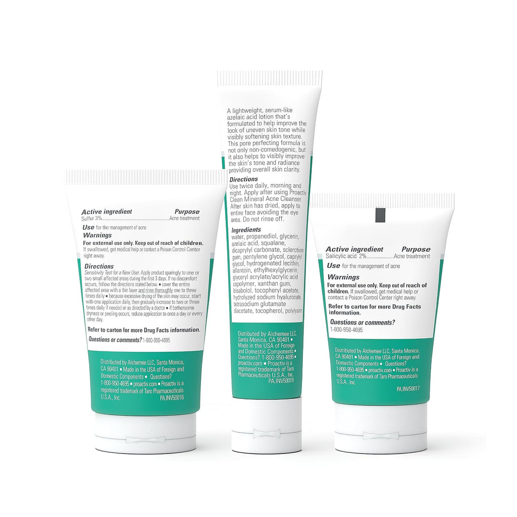 Proactiv Clean 3 Step Acne Routine W/ Pimple Patches- Sulfur Acne Treatment Cleanser, Azelaic Acid Serum, And Facial Moisturizer For Sensitive, Acne-Prone Skin- 30 Day Acne Kit With Pimple Patches