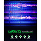 Buzbug Led Bug Zapper Indoor, 3 Efficient 50000H Led Bulbs, Energy Saving & Dual Band Attraction, High-Voltage Electric Mosquito Zapper, Fly Trap Mosquito Trap, Fly Killer Fly Zapper -Ma009