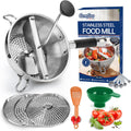 Stainless Steel Food Mills With 3 Milling Discs,Ergonomic Design Of Rotary Food Mills For Tomato Sauce,Potatoes,Jams With Silicone Handle Dishwasher Safe, Multifunctional Spoon,Orange