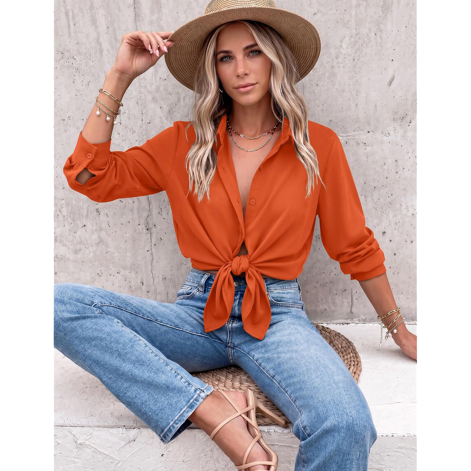 Zeagoo Blouses For Women Dressy Casual Long Sleeve Button Down Shirts Collared Summer Tops Fall Fashion Clothes