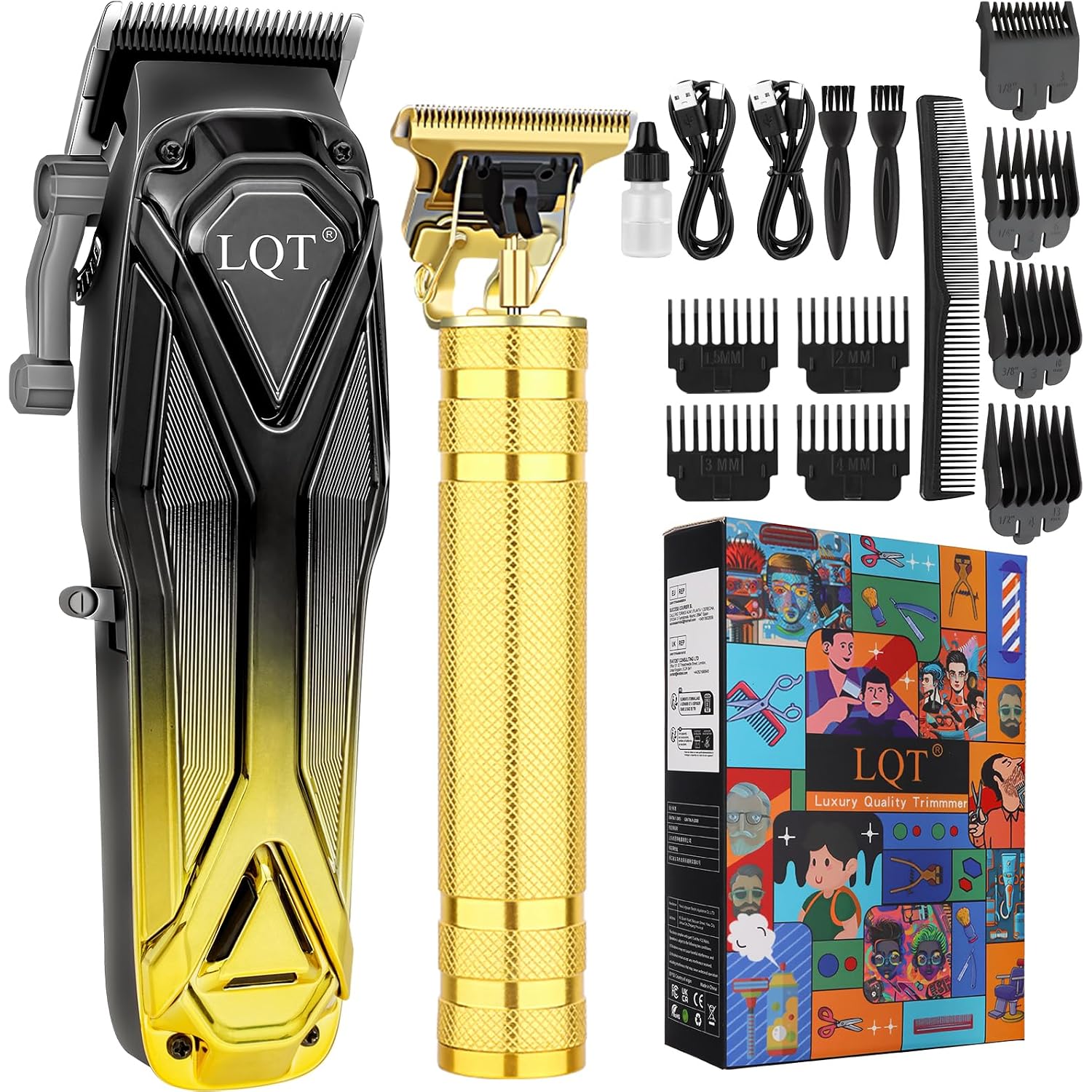 Professional Hair Clippers For Men, Cordless Beard Trimmer Set, Barber-Grade Tool With Usb Charging, Lightweight & Low Noise For Home Use