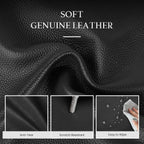 Befen Soft Genuine Leather Tote Bag For Women, Slouchy Casual Zipper Work Tote Shoulder Bags Travel Purse With Cup Holder
