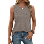 Women's Sleeveless Summer Crewneck Loose Fit Tank Tops