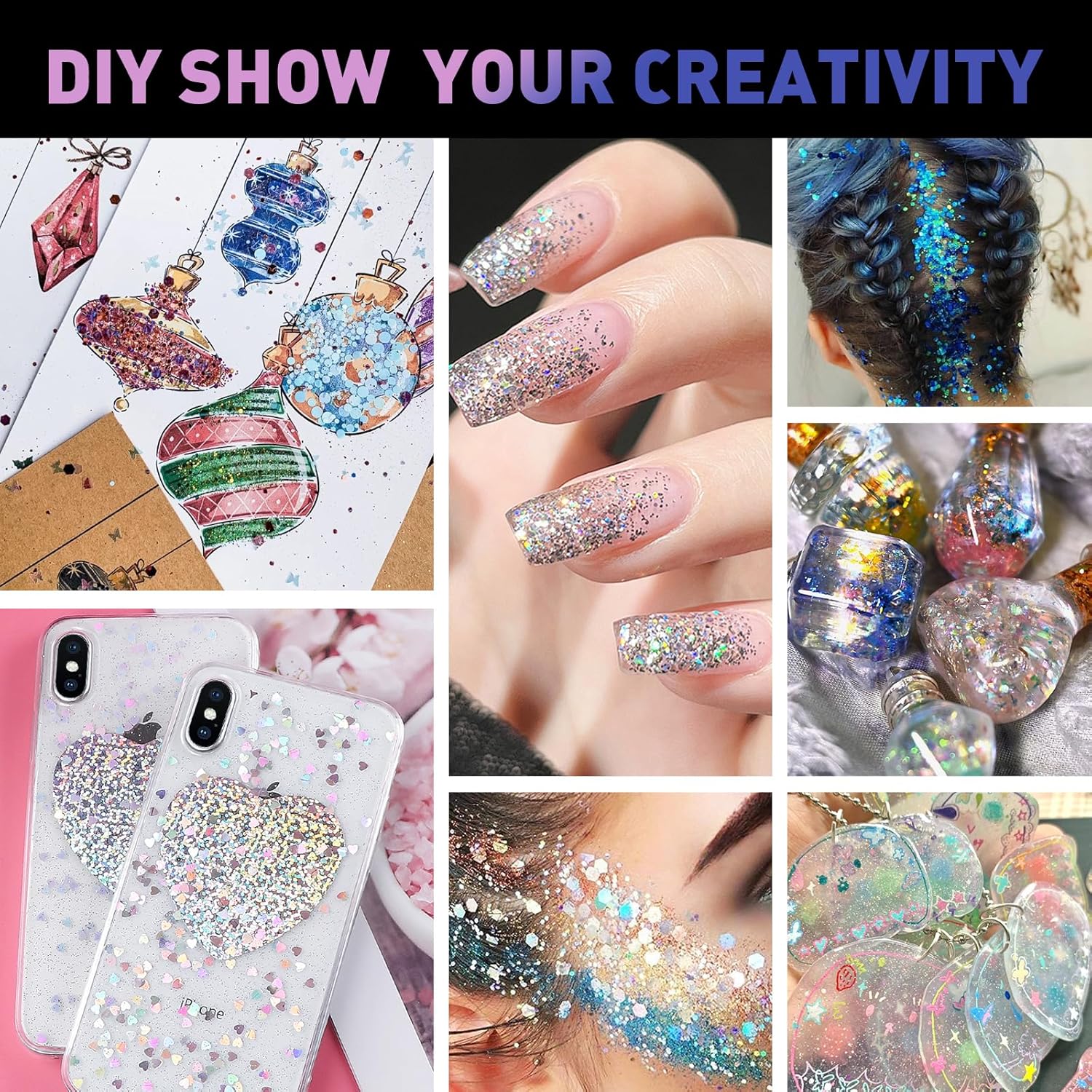 AROIC 14 Colors Body Glitter, 4th of July Face & Hair Glitter Gel Set for Festival, Eye Shimmer for Women Rave Accessories Party Supplies, Face Paint Hair/Cheek/Eyelid Sparkle Makeup-18ml/Tube
