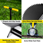 Manual Edger Lawn Tool With 38"-42" Adjustable Length, Saw-Tooth Border Edger With Wide Footplate Manganese Steel Blade, Garden Edging Tool For Flower Beds, Landscaping, Sidewalks, Yard