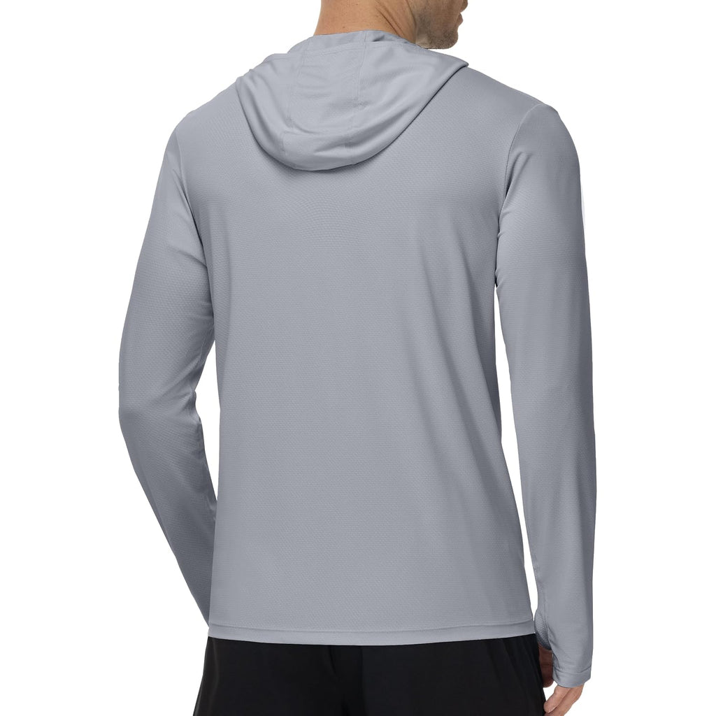 Roadbox Men'S Upf 50+ Uv Sun Protection Hoodie Jacket, Lightweight Full Zip Fishing Shirts For Hiking Running Workout