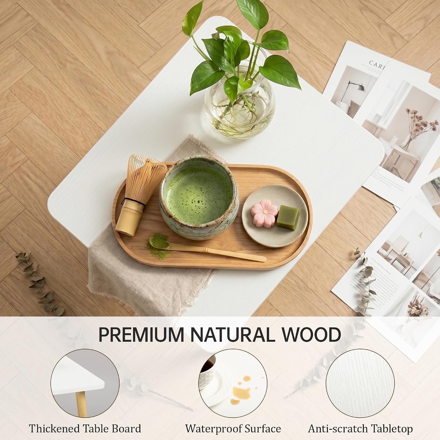 Small Side Table, Modern Wood Mini Coffee Table, Easy Assembly Compact End Table For Living Room Bedroom Sofa, Minimalist White Accent Furniture For Small Spaces