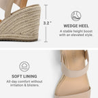 Dream Pairs Womens Open Toe Espadrilles Dressy Platform Sandals Slip On Elastic Ankle Strap Wedges Sandals