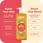 Olly Exfoliating Body Wash Happy Mood + Skin Jojoba Beads, Pineapple Enzymes & Vitamin C To Exfoliate And Reveal Softer, Glowing Skin 17 Fl Oz