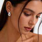 12 Pairs Chunky Silver Hoop Earrings for Women Trendy, Silver Plated Lightweight Thick Open Twisted Stack, Non Tarnish Huggie Hoops Earring Set