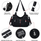 Angel Kiss Large Purses And Handbags For Women Washed Faux Leather Crossbody Hobo Satchel Shoulder Handbag Tote Purse