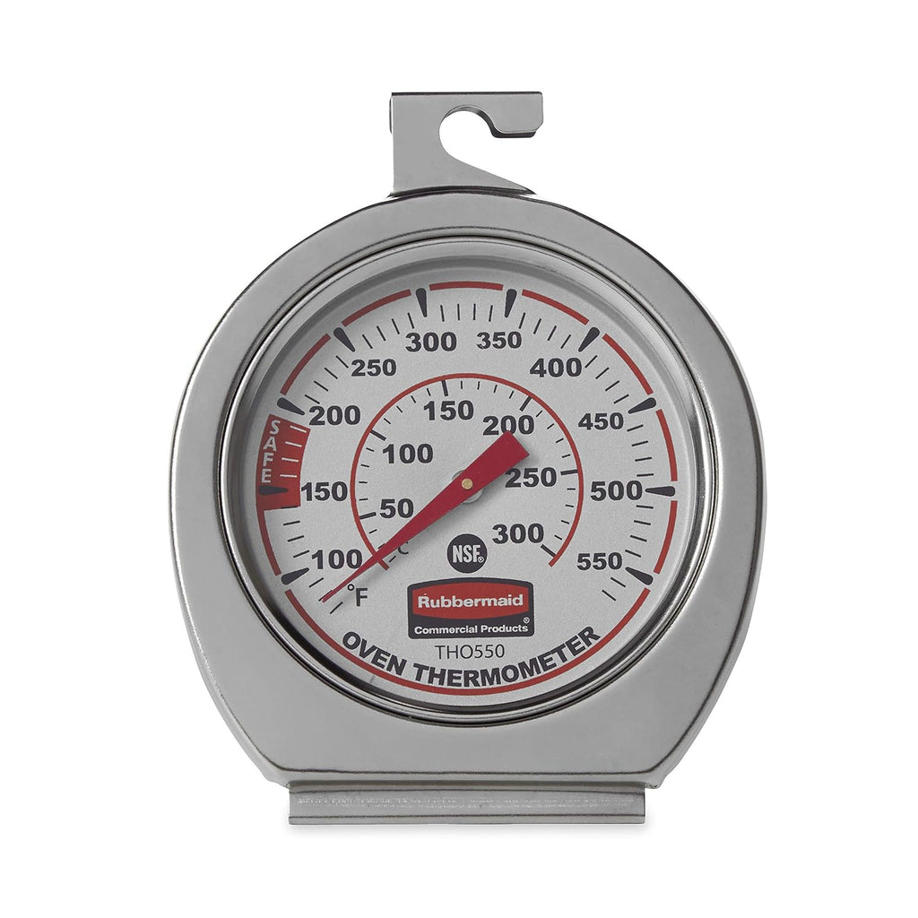 Rubbermaid Commercial Products Stainless Steel Monitoring Thermometer, Safe For Inside Oven/Grill/Smoker, 60-580°F Range, Easy To Read Food Thermometer For Food Resturant/Home Cooking