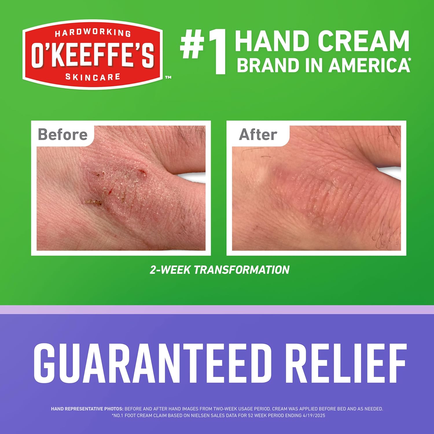 O'Keeffe's Working Hands Hand Cream Plus Night Treatment Cream Bundle - 3 oz Tubes (2 total) - Repairing Skincare for Cracked, Dry Hands