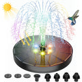 Solar Powered Fountain 4W Bird Bath Fountains Pump Upgraded Glass Panel Fountains With Color Led Lights 7 Nozzles & 4 Fixers For Garden Small Pond Outdoor Swimming Pool Fish Tank