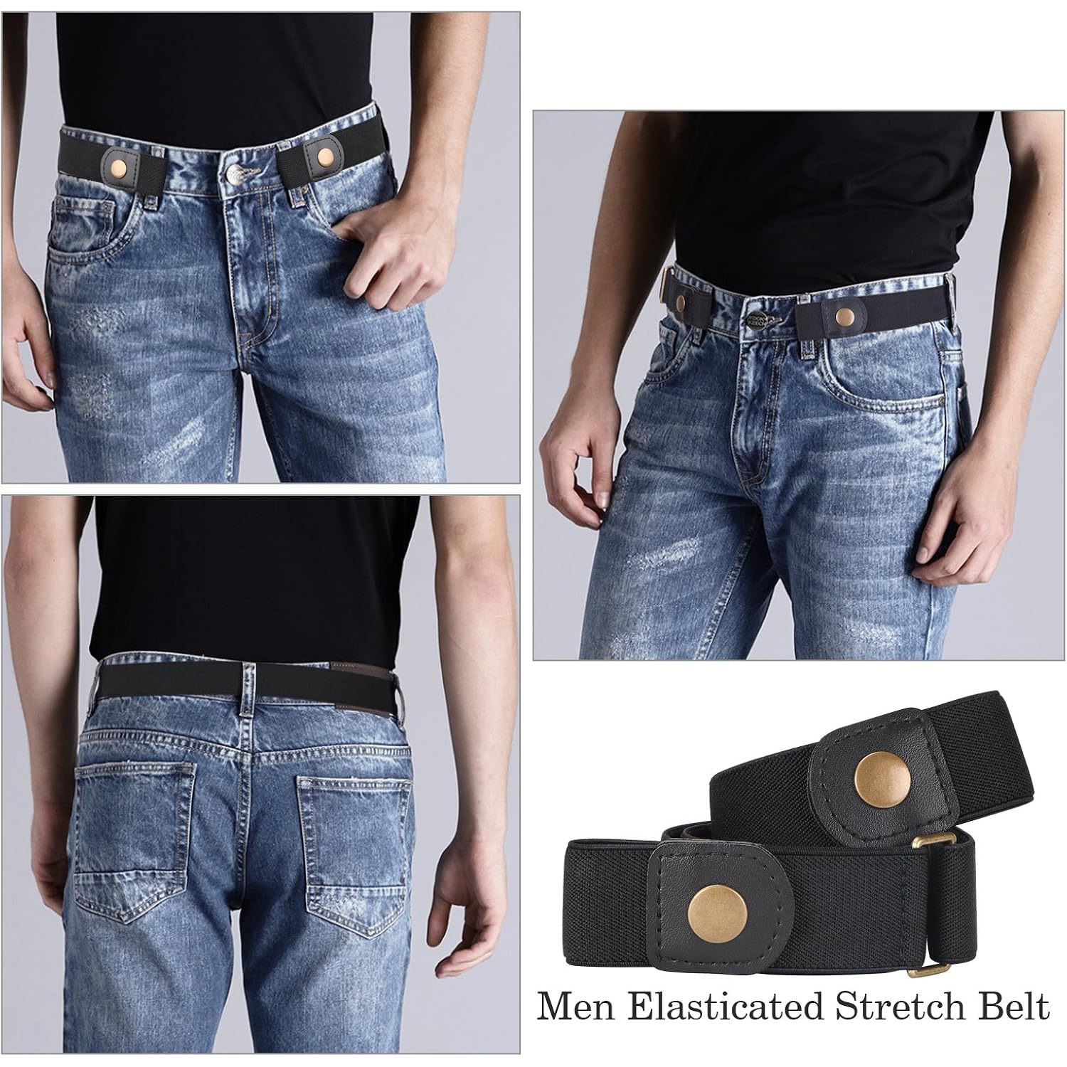 Xzqtive No Buckle Invisible Elastic Stretch Belt For Men/Women Fits Waist 24-50In Father Day Gift
