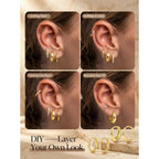 9 Pairs Gold Huggie Hoop Earrings Sets for Women, 14K Gold Plated Small Hoop Earring Sets for Multiple Piercing, Hypoallergenic Thick Lightweight Earring for Womens Jewelry Gifts