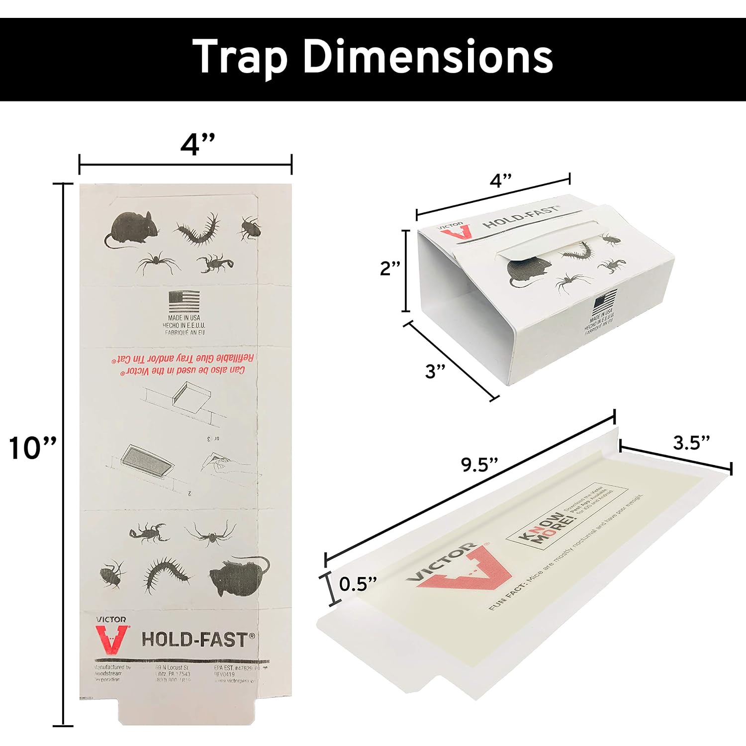 Victor M309 Professional Glue Boards For Insect And Rodent Monitoring - 72 Glue Boards