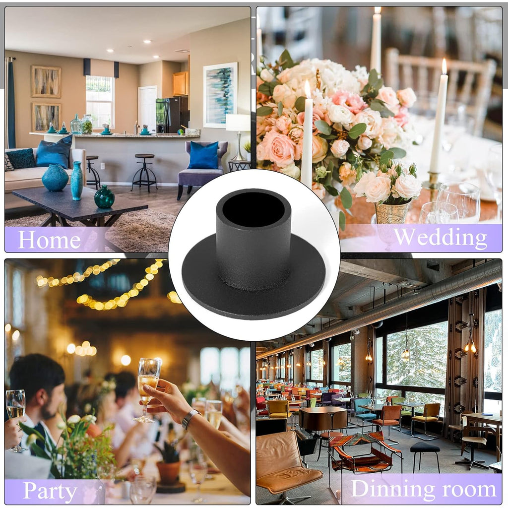 4 Pcs Black Candle Holders Retro Candlestick Holder Farmhouse Decor for Home Wedding Party Anniversary Housewarming Gifts for Women Men