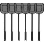 Mr.Siga Heavy Duty Long Handle Fly Swatter, Black, 6 Pack | Fly Swatter For Indoors, Manual Fly Killer, Bug Swatter