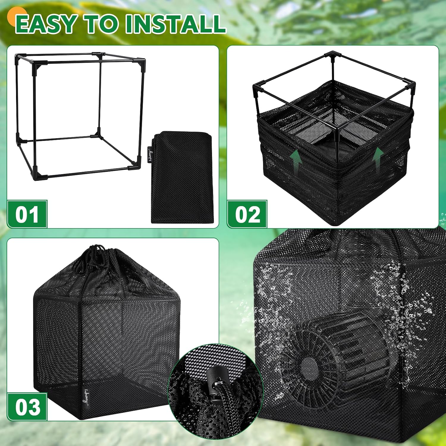 Pond Filter Bag, Pump Barrier Bag | Anti-Clogging Cube Filter Box, Black Media Bag Pump Mesh Bag For Outdoor Water Fish Ponds