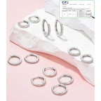 Cocadant 6 Pairs 925 Sterling Silver Small Hoop Earrings for Women,14k Real Gold Hypoallergenic Tiny Cubic Zirconia Cartilage Huggie Earring Sets for Multiple Piercing Trendy Jewelry 8/10/12mm