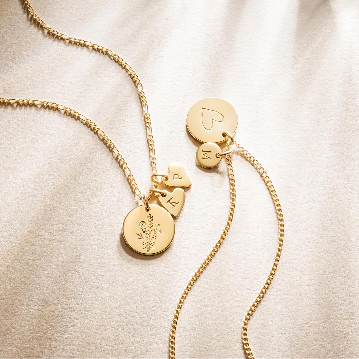 Endless Story Initial Necklaces for Women, Mothers day necklace, Sterling Silver, 14K Gold Filled & Rose Gold Filled Custom Dainty Letter Necklace, Mom Necklace with Kids Initials, Gift for Mom or Her