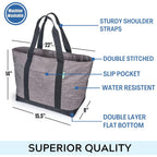 Creative Green Life Extra Large Tote Bag, Gray | Canvas Style, Carry-All, Zipper Closure, Fully Lined, For Work, School, Gym, Shopping, Travel, Overnight Bag