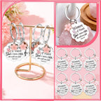 Cunno Christian Gifts Bulk Mother's Day Church Gifts Religious Keychain Bulk Scalloped with Enamel Sakura Woman of Faith