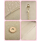 TINDTOP Clutch Purses for Women, Formal Evening Bags Suede Shoulder Envelope Party Handbags Wedding Cocktail Prom Clutches
