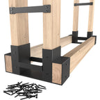 Mr Ironstone Firewood Rack Outdoor Indoor, Adjustable To Any Length Firewood Log Rack Brackets Kit, Heavy Duty Fire Wood Storage Racks, Fireplace Wood Holder For Patio Deck