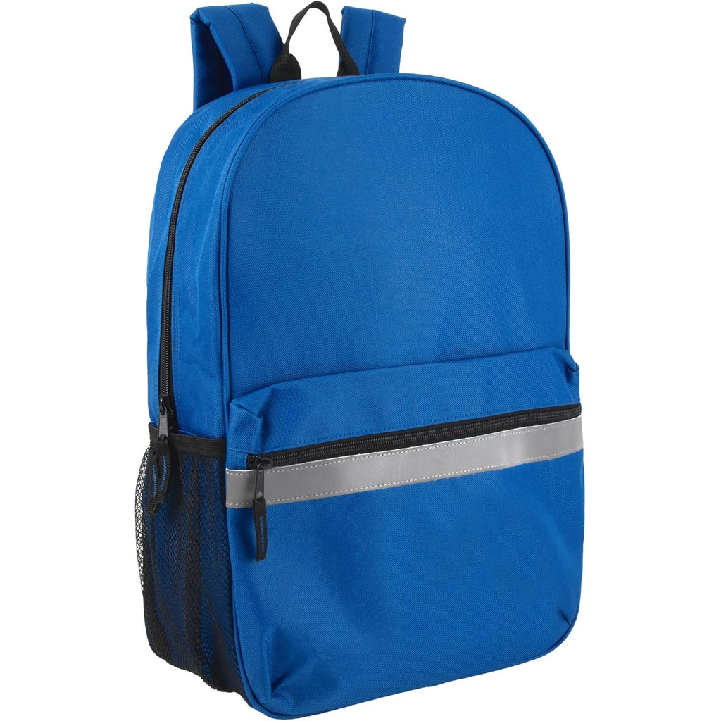 Trail Maker (24 Pack) 17" Backpack – Reflective School Backpack With Padded Straps, Water Bottle Pockets For Young Adults, Travel, Camp (Multi Color Pack)
