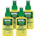 Repel Plant-Based Lemon Eucalyptus Mosquito And Insect Repellent, 4 Ounces, Deet-Free Bug Spray Insect Repellent Repels Mosquitoes For 6 Hours With Plant-Based Ingredients, 4 Pack