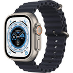 Apple Watch Ultra [Gps + Cellular 49Mm] Titanium Case With Midnight Ocean Band, One Size (Renewed)