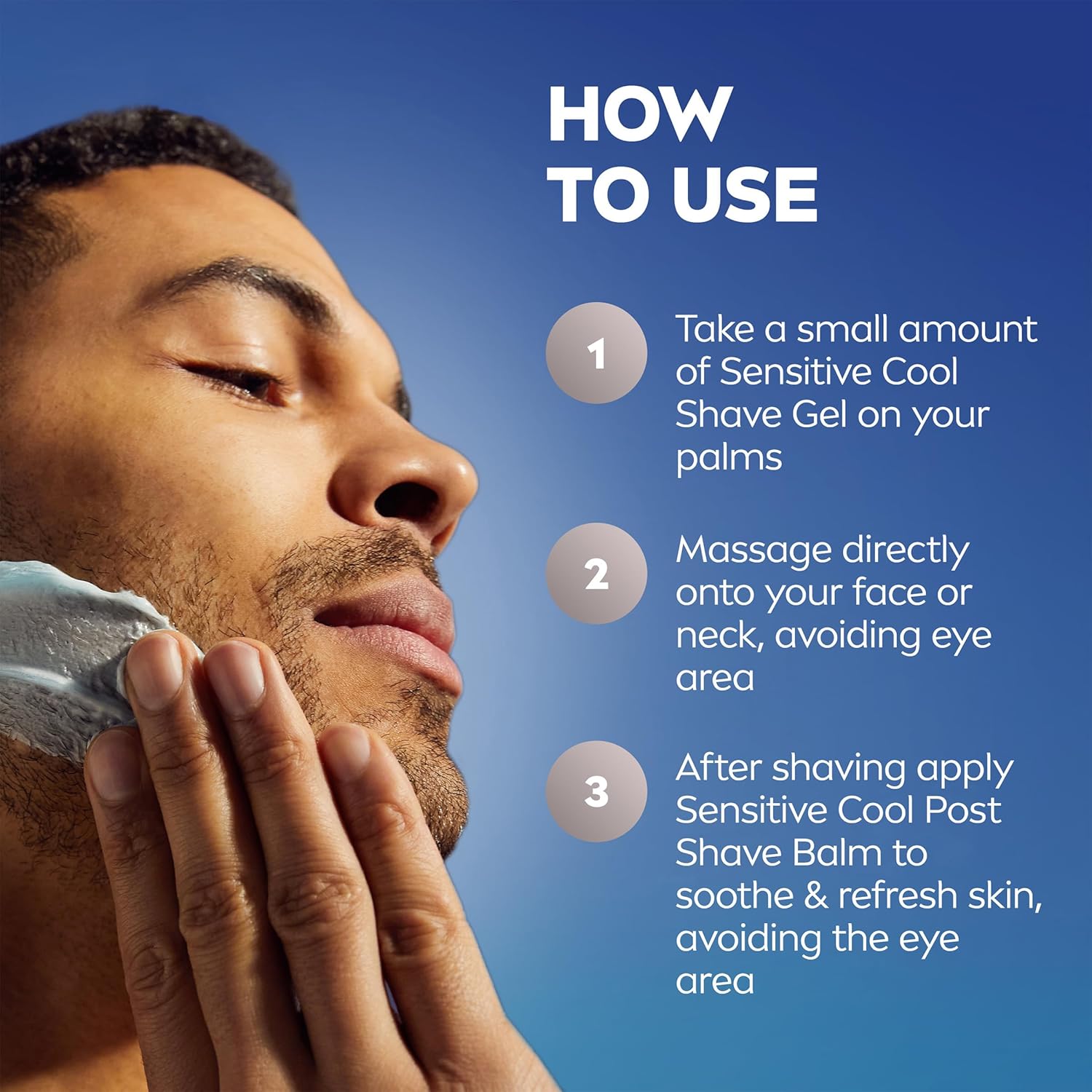 NIVEA MEN Sensitive Cool Shave Gel for Sensitive Skin, Alcohol Free Shaving Gel with Chamomile Extract, 7 Oz Can, Pack of 3