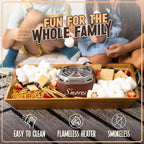 Nostalgia Tabletop Indoor Electric S'Mores Maker - Smores Kit With Marshmallow Roasting Sticks And 4 Trays For Graham Crackers, Chocolate, And Marshmallows - Movie Night Supplies - Brown