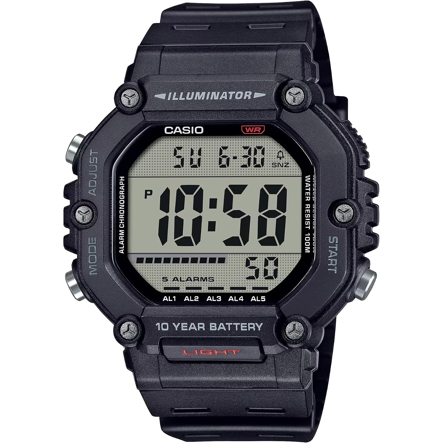 Casio Ae-1600H Series | Black | 10-Year Battery | Led Illuminator | Digital Watch